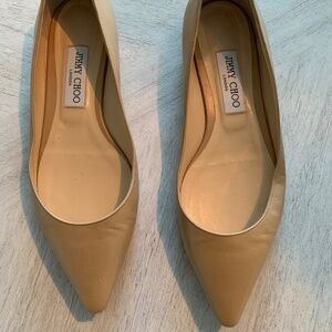 Jimmy Choo Nude Leather Flats sz 39